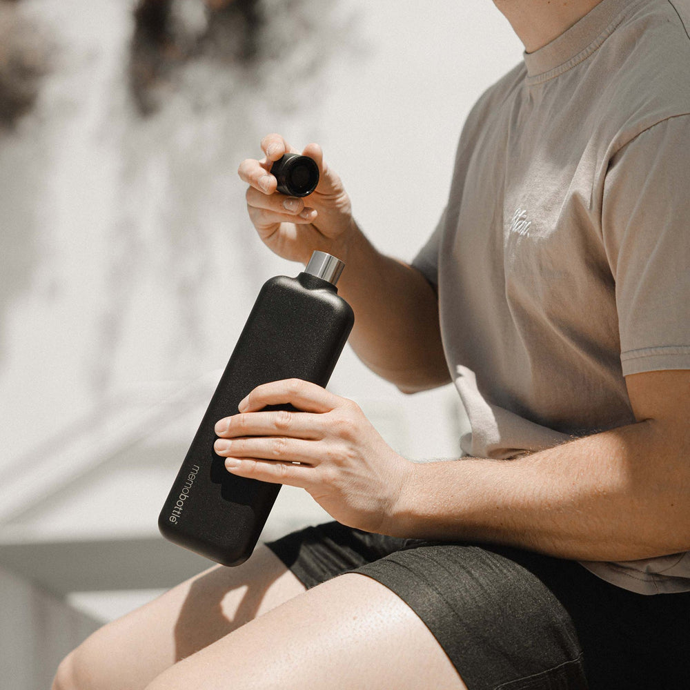Memobottle replica bottle slim stainless steel in black