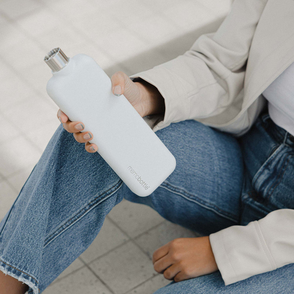 Memobottle replica bottle slim stainless steel in white