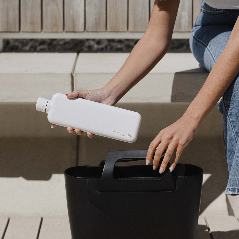 Memobottle replica bottle slim stainless steel in white
