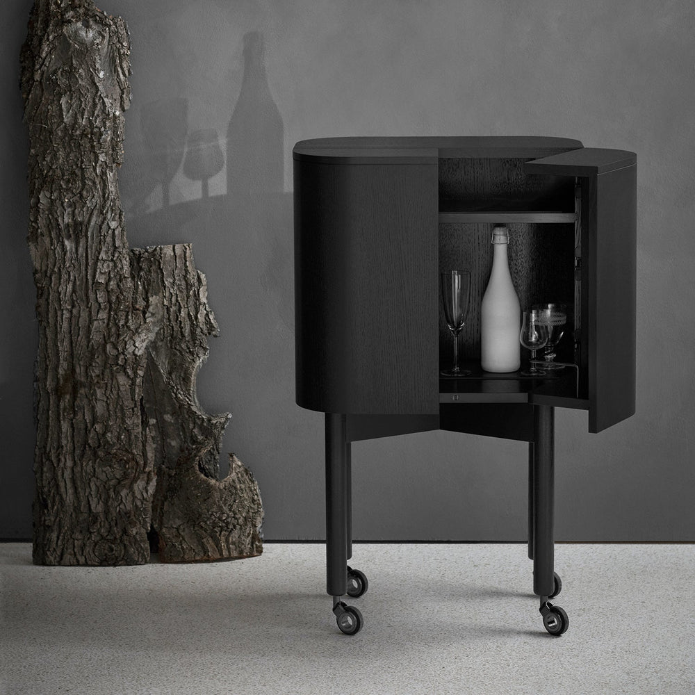 Loud bar cabinet replica in black painted oak