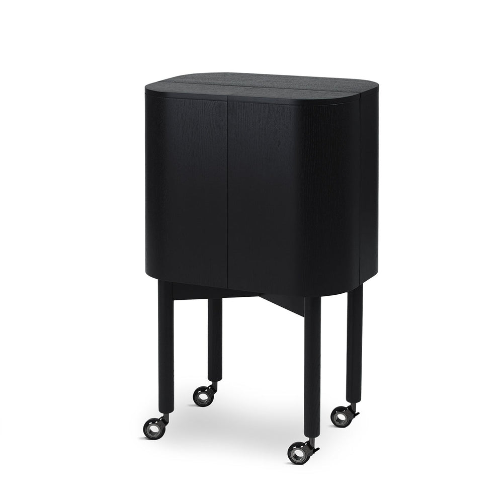 Loud bar cabinet replica in black painted oak