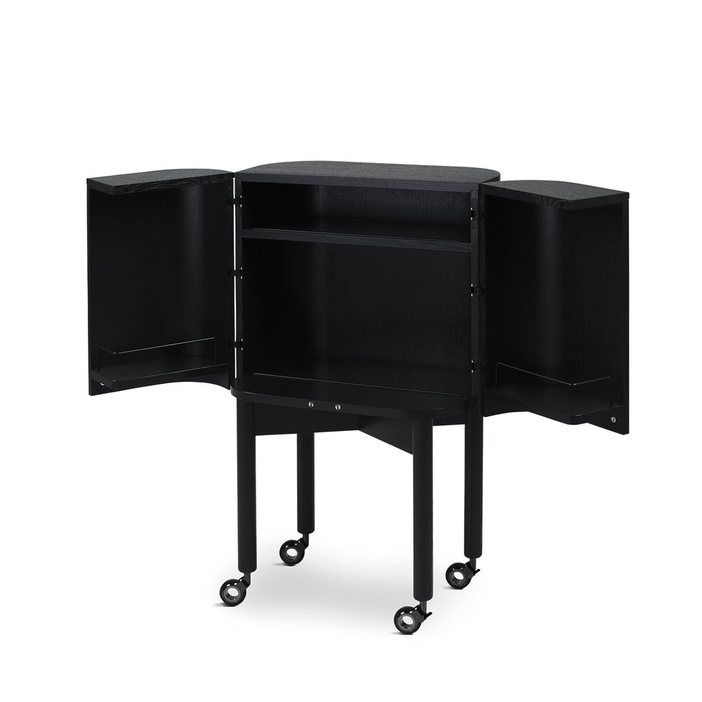 Loud bar cabinet replica in black painted oak